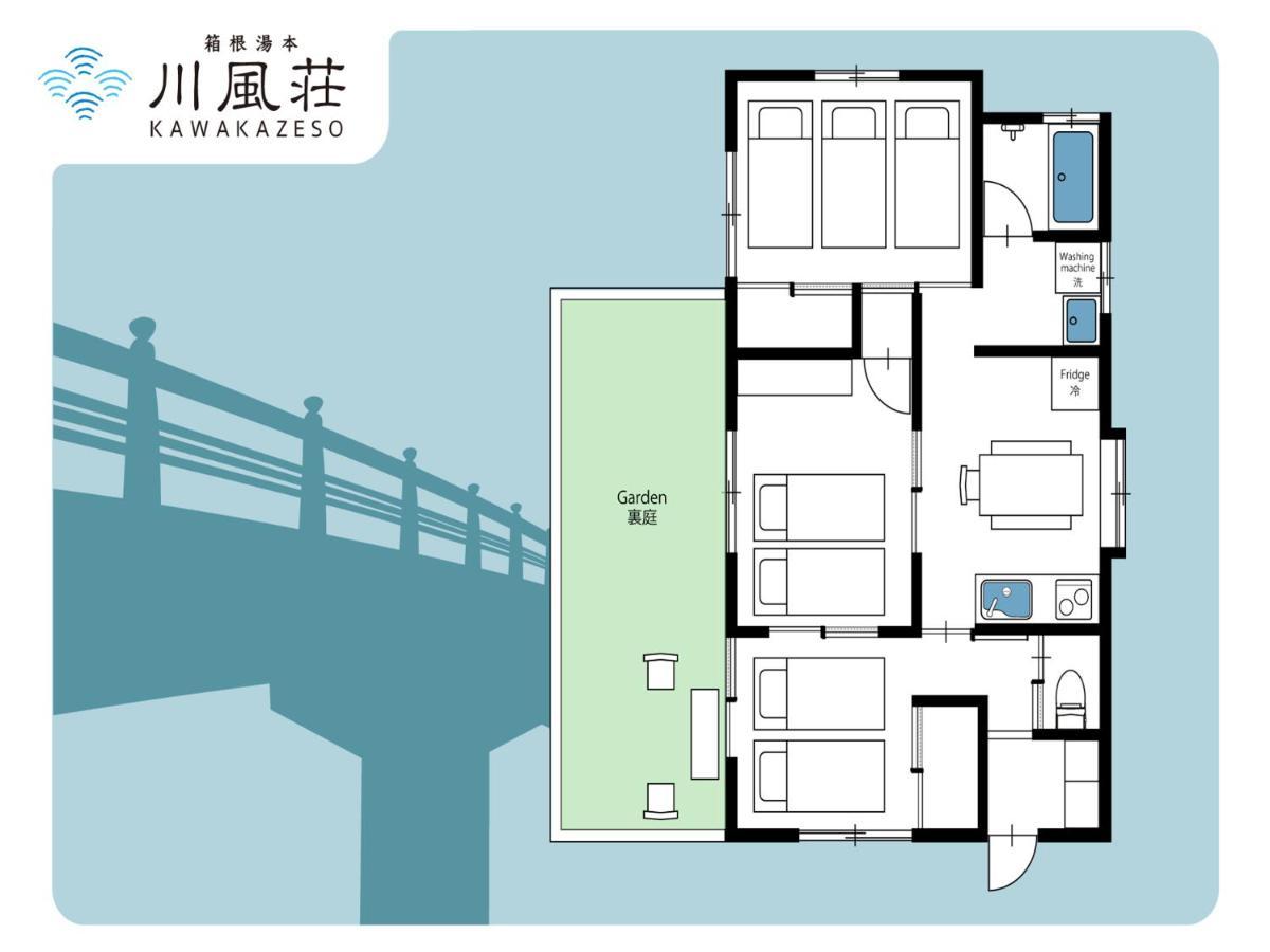 箱根湯本 川風荘 - Hakone Yumoto Kawakazesou Apartment Luaran gambar